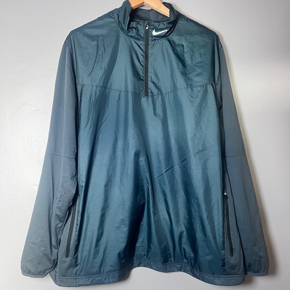 Nike Golf 1/4 Zip Jacket Mens XXL Teal Green Lightweight Windbreaker TB Logo